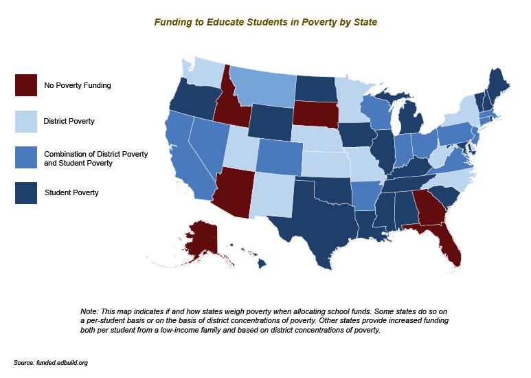 Funding to educate students in poverty by state