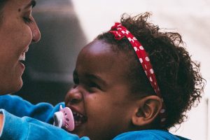 Mother holding child